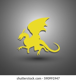 Stylized image of Dragon. Vector icon