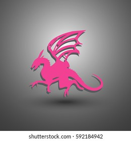 Stylized image of Dragon. Vector icon