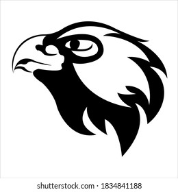 stylized image of an eagle. Black and white tattoo