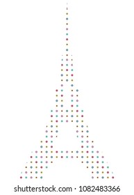 Stylized image of the Eiffel Tower, made with the use of optical effects.