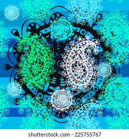 stylized image of ethnic decorative seamless pattern