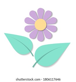 Imagen estilizada de una flor con sombra en tonos pastel. Logotipo. Papeleo.