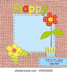 The stylized image of flowers on canvas, card, background, vector