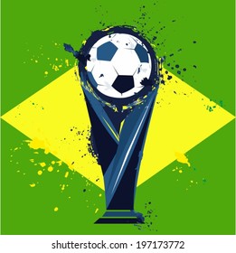 The stylized image of football and the cup, ball, vector, icon