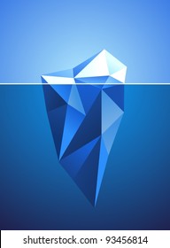 Stylized image of frozen diamond in iceberg shape