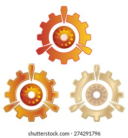The stylized image of gears. Vector illustration.