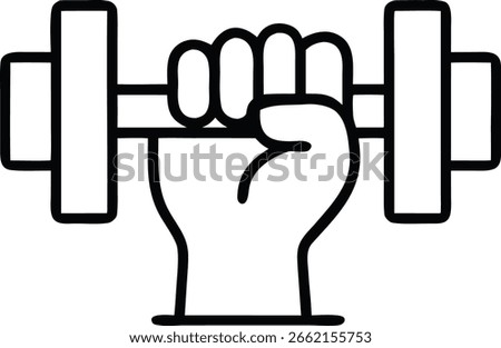 A stylized image of a hand gripping a dumbbell, symbolizing health, fitness, and strength.
