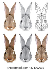 Stylized image of hare's head. Vector illustration