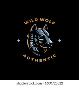 A stylized image of the head of a dog or wolf. Vector illustration.