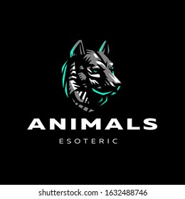 A stylized image of the head of a dog or wolf. Vector illustration.