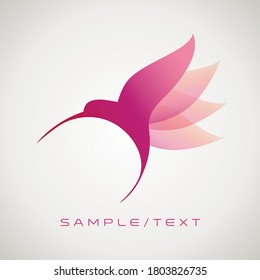 Stylized image of hummingbird, good for logo, isolated on gradient background