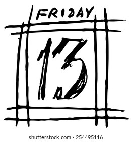 Stylized image of leaf calendar: Friday 13