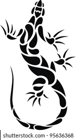 The stylized image of a lizard in the form of a tattoo