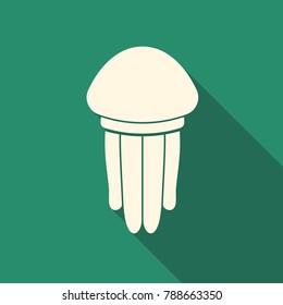 Stylized image of Medusa. Flat vector icon