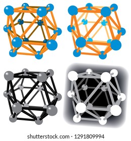 Stylized image of molecule. Vector illustration
