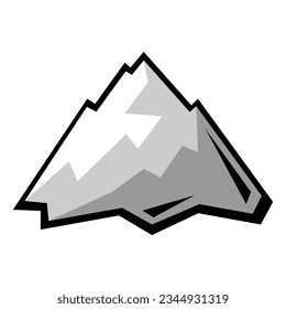 Imagen estilizada de la montaña. Ilustración de la escena natural. Estilo de caricatura.