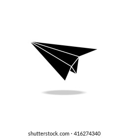 Stylized image of origami paper airplane.