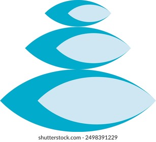 stylized image of pillows stacked in a pyramid, isolate on a white background