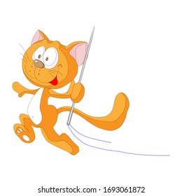 Stylized Image Of A Red Cat - Tailor (Sartor, Clothier, Snipper, Fashioner)
