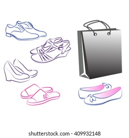 A stylized image of a shoe