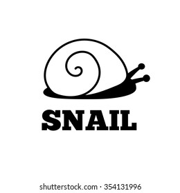 Stylized image of snail. Semiabstract logo.