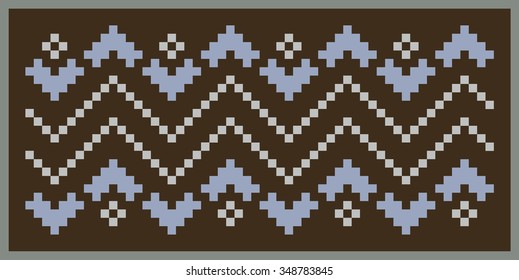 The stylized image of snake skin. Pattern on the theme of the winter with a picture of the Norwegian patterns. Wool knitted texture. To design invitations, flyers, banners. Vector Illustration