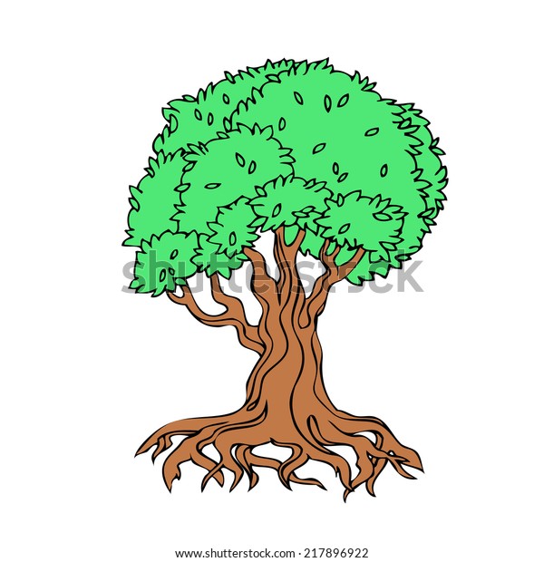 Stylized Image Tree Roots Vector Stock Vector (Royalty Free) 217896922 ...