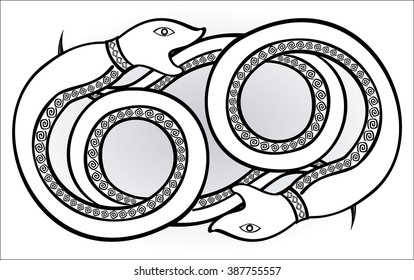 Stylized image of a white snake. EPS10 vector illustration.
