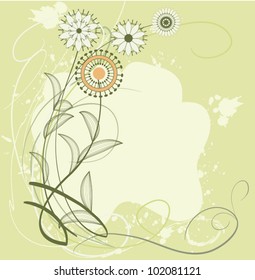 Stylized image of wild flowers on a light background