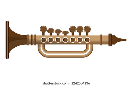 Stylized image of a wind instrument. Flat. Vector illustration