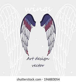 The stylized image of the wings, symbol, vector