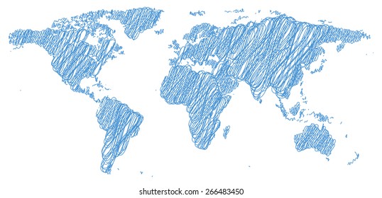 Stylized image of the world map. Vector illustration