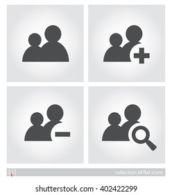 Stylized images of abstract users. Set of flat icons. Vector illustration