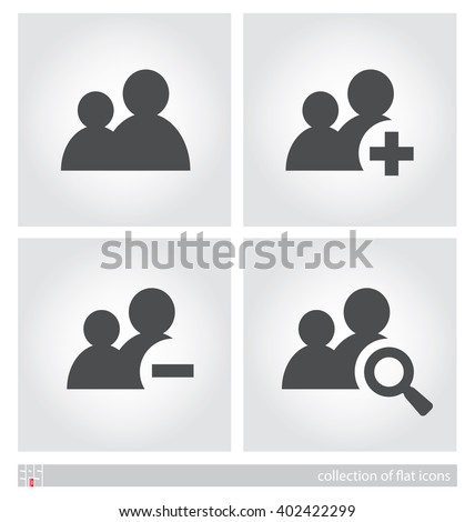 Stylized images of abstract users. Set of flat icons. Vector illustration