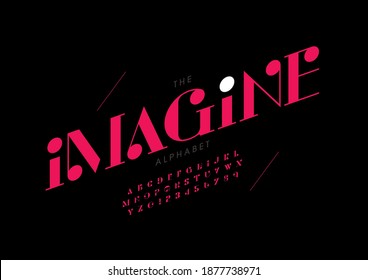 Stylized imagine alphabet font vector
