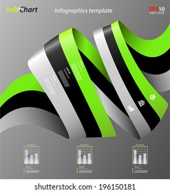 Stylized info graphics presentation,option template for interactive data communication