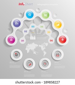 Stylized info-graphics presentation,option template for interactive data communication