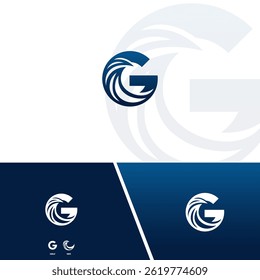A Stylized Initial G With Swooping Lines Evokes Water Power And Motion In A Modern Design
