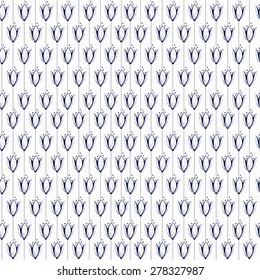 Stylized ink tulip seamless pattern design