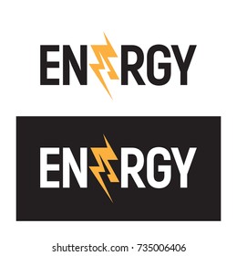 Stylized inscription ENERGY. Logo design. Vector illustration. 