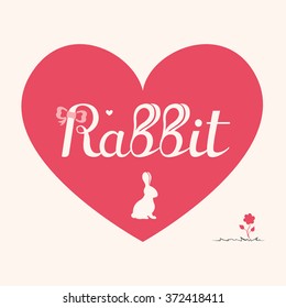 stylized inscription in the rabbit heart