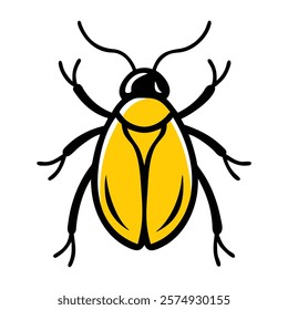 Stylized Insect Design with Yellow Wings