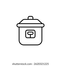 Stylized instant pot icon, modern kitchen appliance isolated element