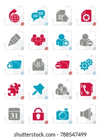 Stylized Internet blogging icons - vector icon set