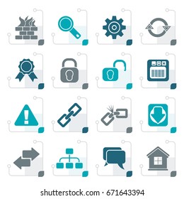 Stylized Internet and web site icons - vector icon set