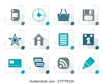 Stylized Internet and Website Icons - Vector Icon Set 