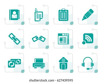 Stylized internet and website icons - vector icon set