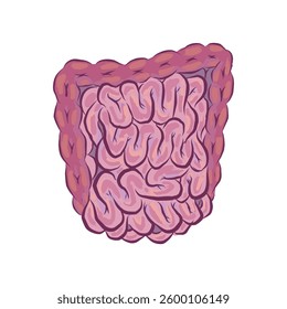 stylized intestines. entrails. vector illustration. horror, medicine
