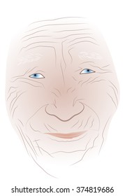 Stylized Inuit face isolated on white