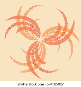 stylized iris flower in orange shades